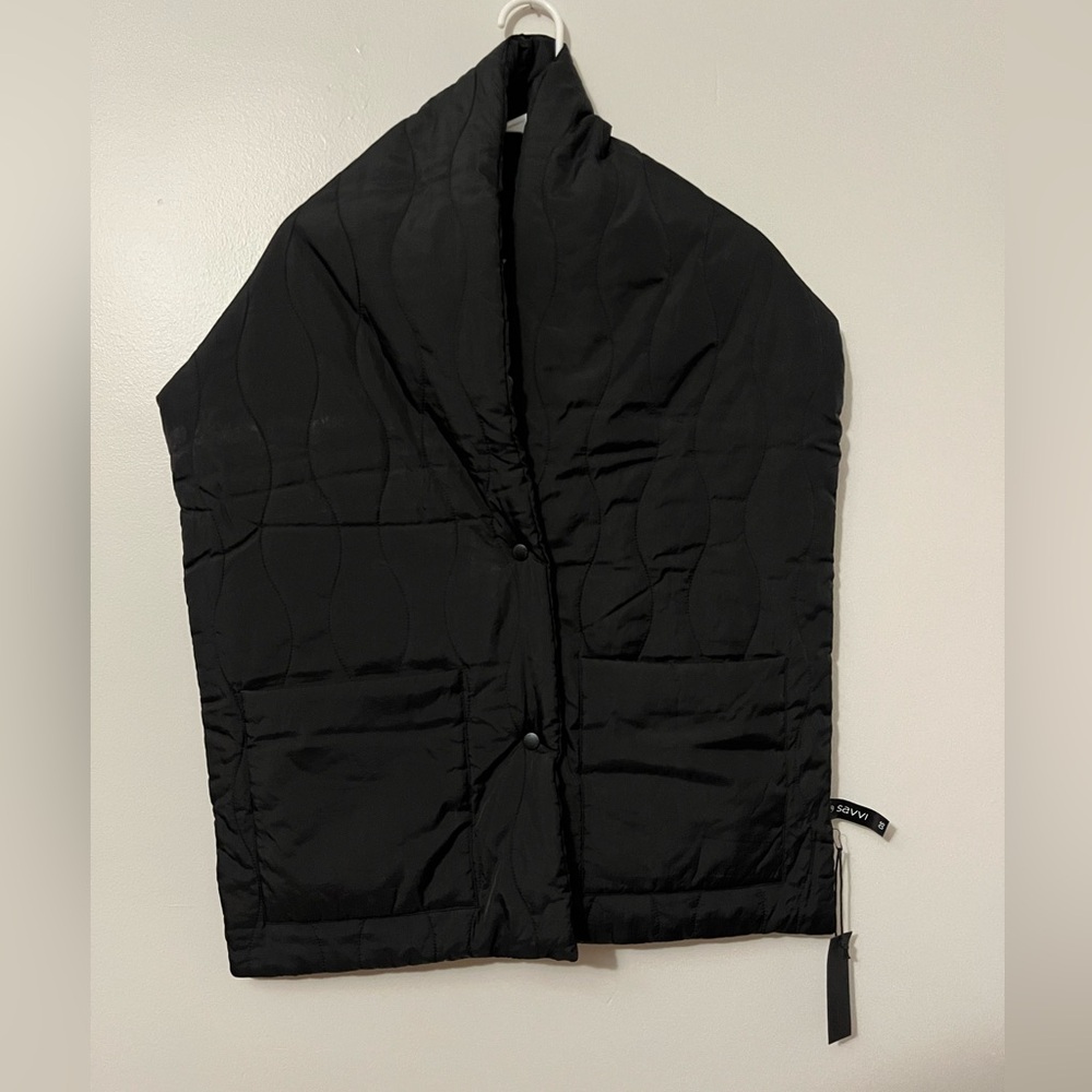 Elegant Savvi Black Quilted Puffer Scarf - Picture 4 of 7